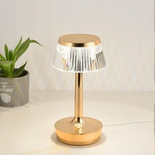 Noas Atina 3 Işık Gold Renkli Dokunmatik USB Şarjlı Dim Edilebilir Masa Lambası YL86-1230