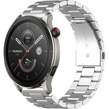 Tagomoon Amazfit Gtr4 ile Uyumlu Kordon Baklava Model Paslanmaz Çelik Metal Kayış