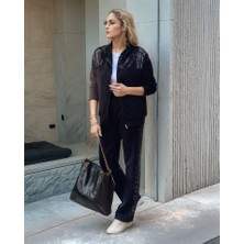 Giyimodam Kadın Iki Iplik Kumaş Pul ve Fermuar Detaylı Ikili Takım