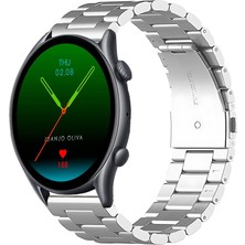 Tagomoon Amazfit Gtr3 ve Gtr3 Pro Uyumlu Kordon Klasik Baklava Model Paslanmaz Çelik Metal Kayış