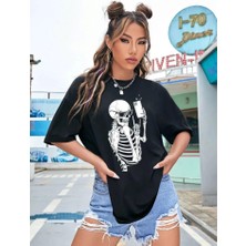 Giyimodam Baskılı T-Shirt - Siyah