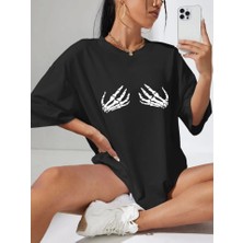 Giyimodam Baskılı T-Shirt - Siyah