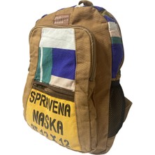 Kaliteli Renkli Vintage Salaş Disayn Günlük Sırt Gezi Okul Seyahat Çantası 28 cm x 37 cm