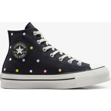 Converse Chuck Taylor All Star Eva Lift Polka Dots Çocuk Siyah Platform Sneaker