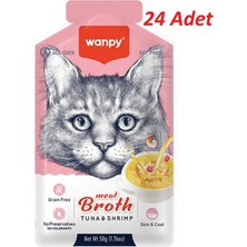 Wanpy Karidesli Ton Balığı Etli Kedi Çorbası 50 Gr*24 Adet