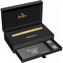 Scrikss & WizDesign Heritage Dolma Kalem Altın Kaplama M Uç LÜKS KUTULU / ÖMÜR BOYU GARANTİLİ / KİŞİSELLEŞTİRİLEBİLİR