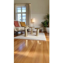 Simillo Home & Living Ahşap Mantar Yan Sehpa Seti – 3’lü Altın Varak Renk Sehpa Takımı -Wooden Coffee Table