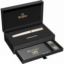 Scrikss & WizDesign Heritage2 Dolma Kalem Beyaz Altın B Uç LÜKS KUTULU / ÖMÜR BOYU GARANTİLİ / KİŞİSELLEŞTİRİLEBİLİR