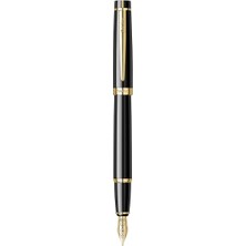 Scrikss & WizDesign 38 Dolma Kalem Siyah Altın F Uç LÜKS KUTULU / ÖMÜR BOYU GARANTİLİ / KİŞİSELLEŞTİRİLEBİLİR
