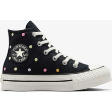 Converse Chuck Taylor All Star Eva Lift Polka Dots Çocuk Siyah Platform Sneaker