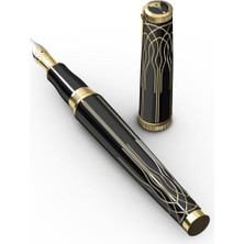 Scrikss & WizDesign Heritage Dolma Kalem Siyah Altın B Uç LÜKS KUTULU / ÖMÜR BOYU GARANTİLİ / KİŞİSELLEŞTİRİLEBİLİR
