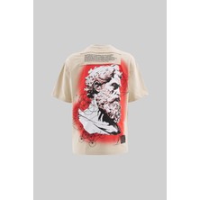 Machinist Erkek Platon Oversize Soft Bej Tişört