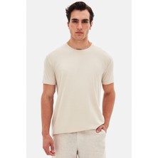 Twn Slim Fit Taş Düz Kabartma Baskılı T-Shirt 4EC148551753M