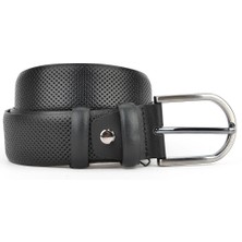 Ziya, Hakiki Deri 3.5 cm Erkek Kemer 1519862Z578 Siyah