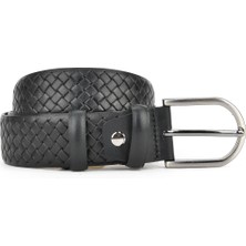 Ziya, Hakiki Deri 3.5 cm Erkek Kemer 1519862Z602 Siyah