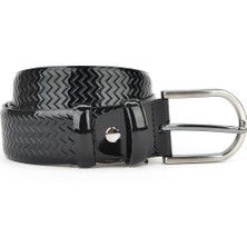 Ziya, Hakiki Rugan Deri 3.5 cm  Erkek Kemer 1519862Z600R Siyah