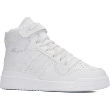 Nstil Günlük Kız Erkek Çocuk Sneaker Cırtlı Lastik Bağcıklı Hafif Desenli Taban Basketbol Ayakkabısı 105