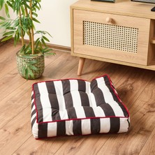 Evidea Soft Sonne Yer Minderi - Siyah / Beyaz - 50X50X14 cm