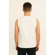 Erkek Beyaz Askılı T-SHIRT-D690