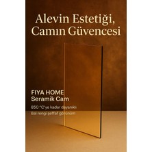 63 x 40 Yüksek Isıya Dayanıklı Şömine Kuzine Soba Camı 4 mm - Seramik Cam