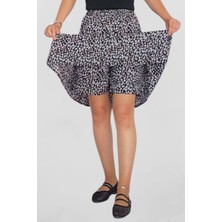 She Best Viskon Kumaş Kırmızı Midi Boy Şort Etek