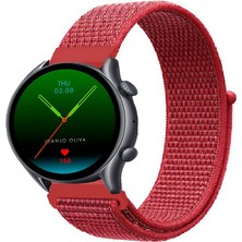 Tagomoon Amazfit Gtr 3 ve Gtr 3 Pro Akıllı Saat Uyumlu Spor Kumaş Desenli Cırt Cırtlı Kordon Kayış