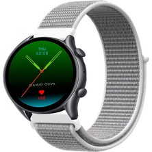 Tagomoon Amazfit Gtr 3 ve Gtr 3 Pro Akıllı Saat Uyumlu Spor Kumaş Desenli Cırt Cırtlı Kordon Kayış