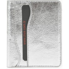 Ziya, Unisex Hakiki Deri Kartlık 1539852Z02 Gümüş