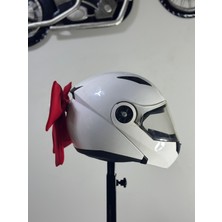 3dpazarıcom Motor & Motosiklet Kırmızı Beyaz Çift Fiyonk Kask Aksesuarı Kask Dış Aksesuar