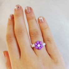 Crystal Atelier Miyuki Boncuk Papatya Yüzük-Papatya Yüzük-Miyuki Yüzük-Minimal Papatya Yüzük-Boncuk Yüzük-Bayan Papatya Yüzük-Çiçek Yüzük-Kadın Yüzük-Ip Yüzük