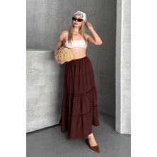 Trendparis Basic Astarlı Pileli Kadın Uzun Etek