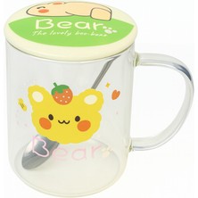 Twotwo Bear Desenli Cam Kupa Bear Yeşil