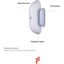 Fonri Akıllı Kablosuz Kapı Pencere Sensörü, Wifi, Mobil Bildirim, Uzaktan Takip, 2 Yıl Garantili, Google Asistan Ve Tuya Destekli
