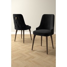 Asaella Mobilya Mabel Barok Desen 80X132 Açılabilir Mdf Masa Yemek Odası Takımı, Mutfak Takımı 6 Adet Sandalye