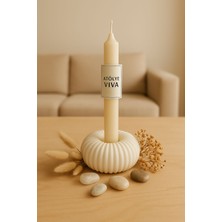 Atölye Viva Oluklu Şamdan Mumluk Mini Dekoratif Masa Salon Aksesuarı
