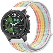 Tagomoon Amazfit Gtr 47MM Akıllı Saat Uyumlu Spor Kumaş Desenli Cırt Cırtlı Kordon Kayış
