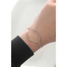 Sinerji Shop 316L Çelik Gümüş Renk Düğüm Model Bileklik - TJ-BB6043