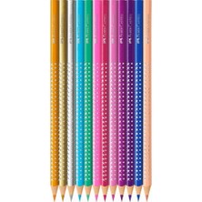 Faber-Castell Parlak Renkler Metal Kutu Pembe  12'li