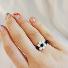 Crystal Atelier Miyuki Boncuk Papatya Yüzük-Papatya Yüzük-Miyuki Yüzük-Minimal Papatya Yüzük-Boncuk Yüzük-Bayan Papatya Yüzük-Çiçek Yüzük-Kadın Yüzük-Ip Yüzük