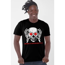 Rock&Roll Kalp Gözler Siyah Kısa Kollu Erkek T Shirt