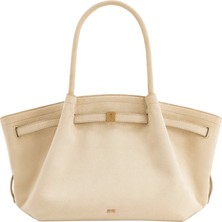 Jw Peı Kırık Beyaz,hana Suni Süet Orta Boy Tote Çanta