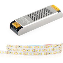 Amber LED 10 Metre Beyaz 120 Ledli Şerit LED ve 12.5 Amper Trafo Dahil Set Yüksek Lümen Güçlü Işık