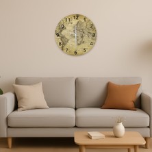 Saban Modern Dekoratif Sessiz Akar Duvar Saati - Temperli Cam 37 cm HS002