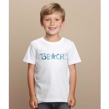 Beach Tatil Baskılı Aile Kombin Tişört (Tekli Üründür Kombin Için Sepete 2 Adet Ekleyiniz)