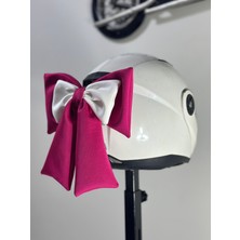3dpazarıcom Motor & Motosiklet Pembe Beyaz Çift Fiyonk Kask Aksesuarı Kask Dış Aksesuar