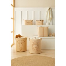 Ocean Home Textile 5'li Jüt Dolap İçi Çamaşır Çocuk Odası Oyuncak Düzenleyici Katlanır Saklama Sepeti Organizer