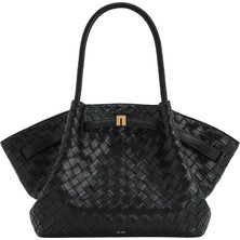 Jw Peı Siyah Orta Boy Dokuma Tote Çanta