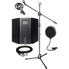 PF-30X Mikrofon Standı Yalıtım Paneli Xlr Kablo Pop Filter