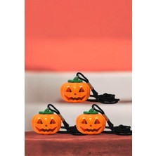 Parti Adresi Cadılar Bayramı Balkabağı Işıklı Kolye Halloween Parti Aksesuarı 3'lü