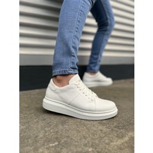 JET-151 Boost Bağcıklı Cilt Erkek Günlük Sneaker Ayakkabı Cbt - Beyaz